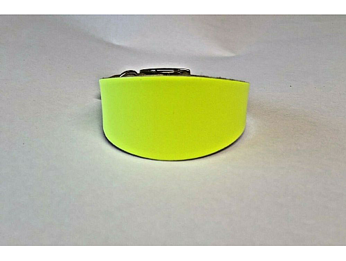 Riveted - Fluorescent Yellow - Whippet Leather Collar - Size M